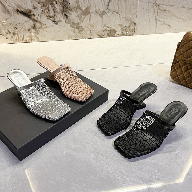2026 Summer Women's Woven Hollow Out Toe-Covered Wedge Beach Slippers with Strap