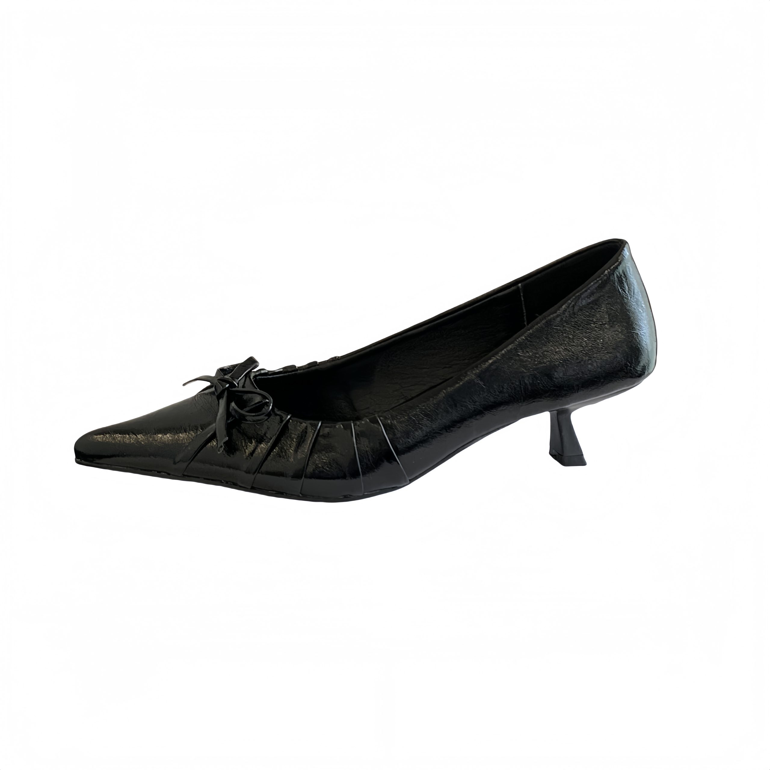 DIAIRIZ Women's Pointed Toe Bow Knot PU Low Heel Shoes Office Comfortable Slip-Ons 2025 Fall - Image 5