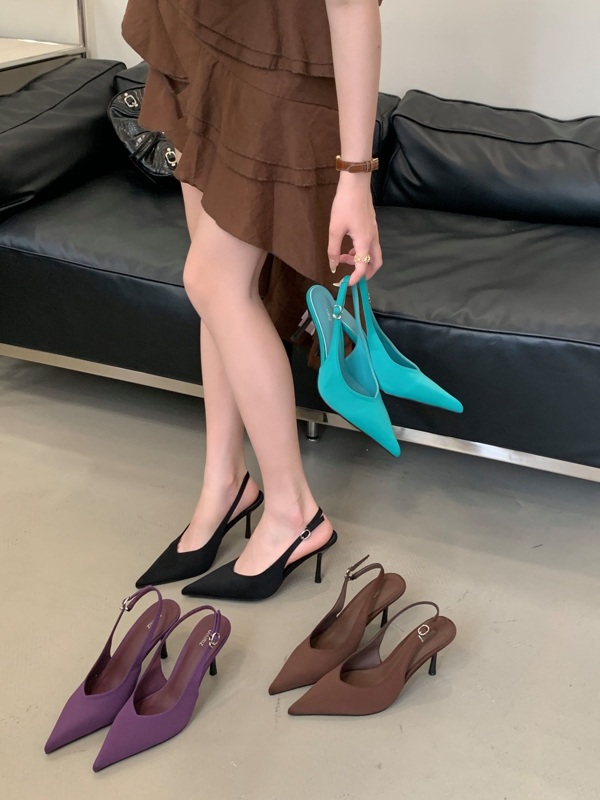 French Sexy Pointed Toe Stiletto Heels for Women Banquet Party Shoes European American Style Elegant Minimalist High-end